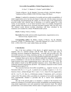 1 Irreversible Susceptibility of Initial Magnetization Curve G. Goev , V