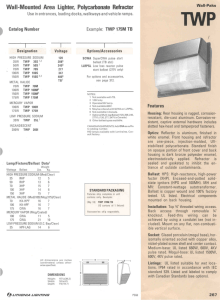 Wall-Mounted Area Lighter, Polycarbonate Refractor