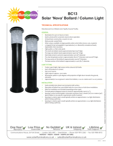 BC13 Solar `Nova` Bollard / Column Light