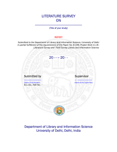 literature survey - Department of Library and Inf.Sci.,University of Delhi