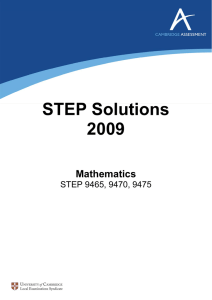 STEP Solutions 2009