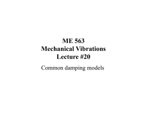 Lecture #20 Damping models