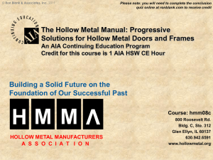 The Hollow Metal Manual - Ron Blank and Associates, Inc.