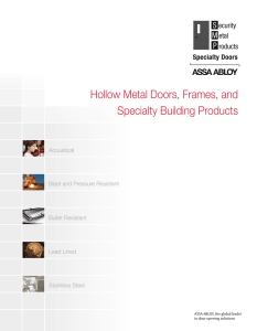 Hollow Metal Doors, Frames, and Specialty Building Products