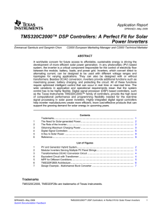 DSP Controllers: A Perfect Fit for Solar Power
