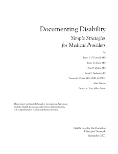 Documenting Disability: Simple Strategies for Medical Providers