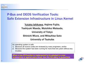 P-Bus and DEOS Verification Tools: Safe Extension Infrastructure in