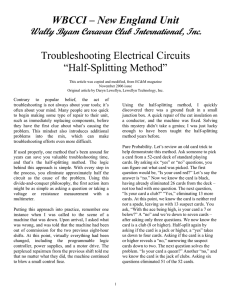 WBCCI – New England Unit Troubleshooting Electrical Circuits “Half