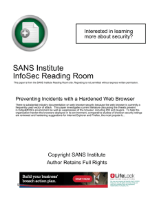 Preventing Incidents with a Hardened Web Browser