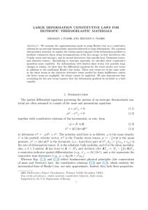 LARGE DEFORMATION CONSTITUTIVE LAWS FOR ISOTROPIC