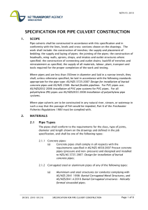 F/3 Specification for Pipe Culvert Construction