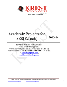 Academic Projects for EEE(B.Tech)