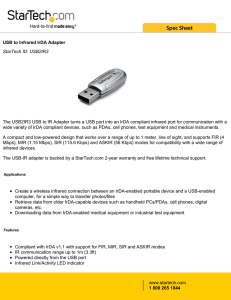 USB to Infrared IrDA Adapter StarTech ID: USB2IR3