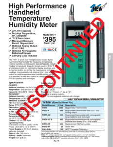 $395 High Performance Handheld Temperature/ Humidity Meter
