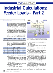Industrial Calculations: Feeder Loads – Part 2