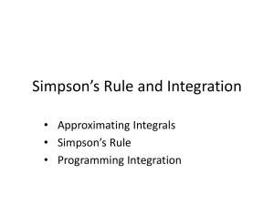 Simpson`s Rule and Integration