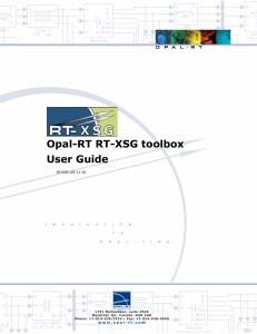 RT-XSG 2.1 User Guide - Opal-RT