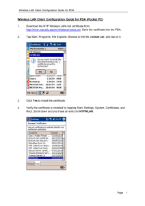 Wireless LAN Client Configuration Guide for PDA (Pocket PC)