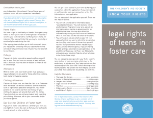 Legal Rights of Teens in Foster Care