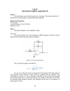 Lab 10 Operational Amplifier Applications II