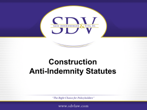 Construction Anti-Indemnity Statutes