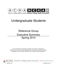 Undergraduate Students - National College Health Assessment