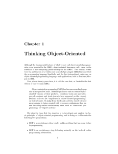 Chapter 1: Thinking Object Oriented