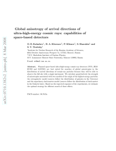 Global anisotropy of arrival directions of ultra-high