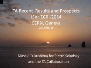 TA Recent Results and Prospects ISVHECRI-2014 CERN