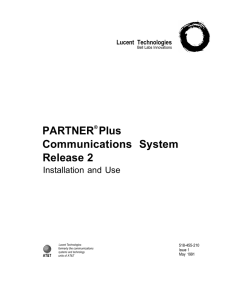 PARTNER Plus Communications System Release 2