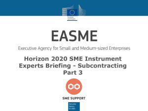 Horizon 2020 SME Instrument Experts Briefing