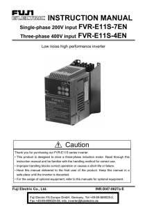 instruction manual - Fuji Electric Europe