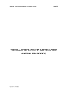 technical specification for electrical work