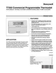 T7350 Commercial Programmable Thermostat