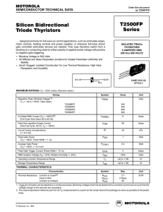 Silicon Bidirectional Triode Thyristors T2500FP Series