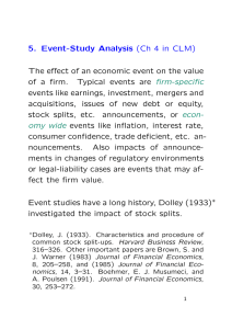 5. Event-Study Analysis (Ch 4 in CLM) The effect of an economic