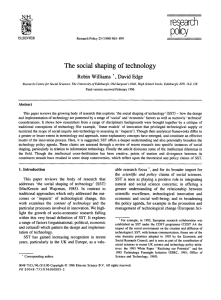 The social shaping of technology