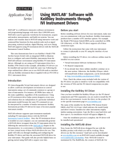 Using MATLAB® Software with Keithley Instruments through IVI