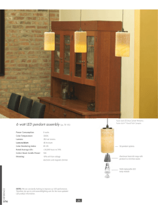 6 watt LED pendant assembly (pp. 78-145)