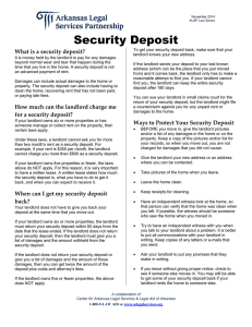 Security Deposit - Arkansas Legal Services Online