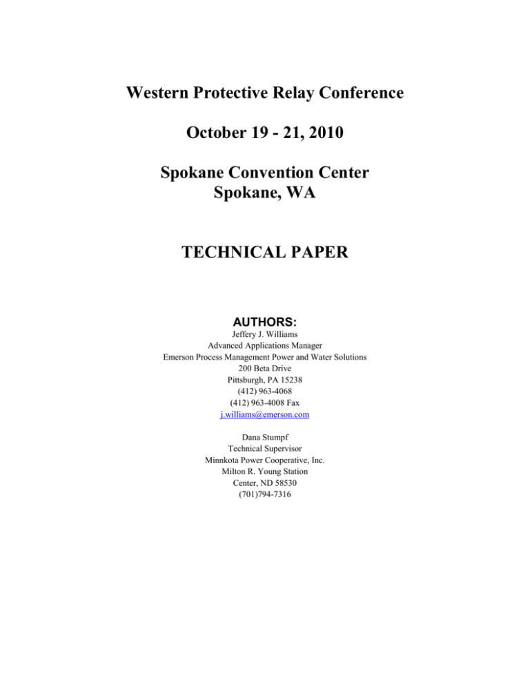 Western Protective Relay Conference October 19