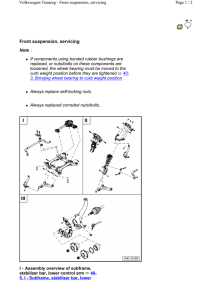 Volkswagen Touareg - Front suspension, servicing