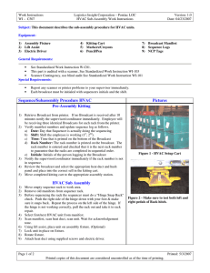 Sequence/Subassembly Procedure HVAC Pictures Pre