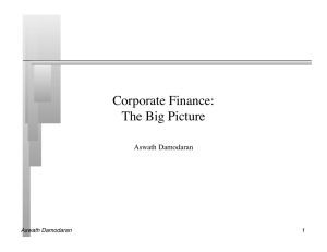Corporate Finance: The Big Picture