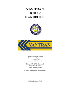 Van Tran Handbook - Fairbanks North Star Borough