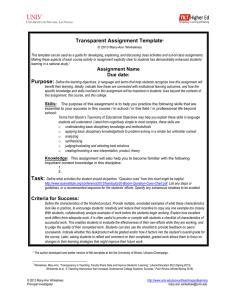 Transparent Assignment Template - University of Nevada, Las Vegas