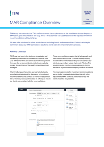 MAR Compliance Overview