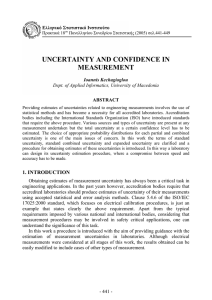 UNCERTAINTY AND CONFIDENCE IN MEASUREMENT