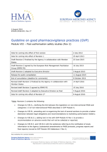 Guideline on good pharmacovigilance practices (GVP) Module VIII