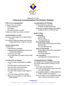 Classroom Accommodations for Dyslexic Students